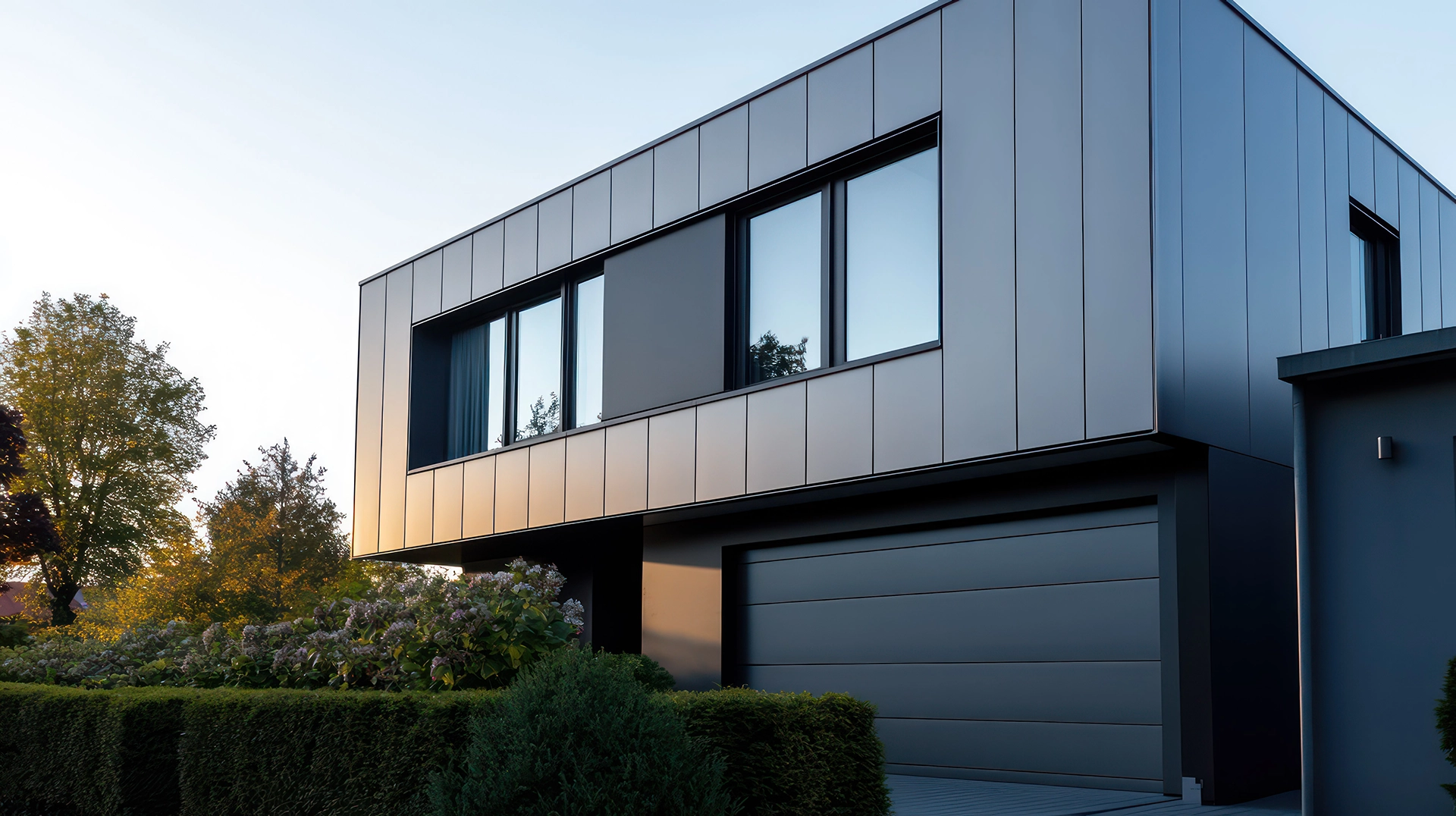 ©FreePik house with garage door that has window that says garage